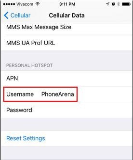 select hotspot username