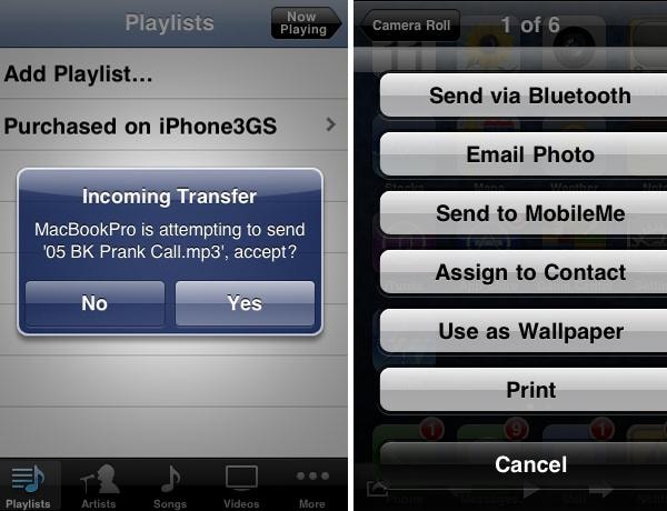 iphone to iphone bluetooth file transfer