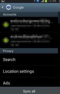 access Google within Settings