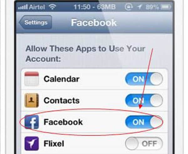 Turn on Contacts and Facebook