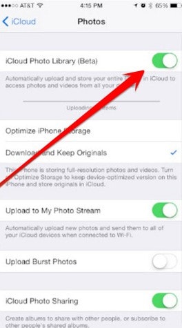 get photos from iPhone to iPad via iCloud photo library