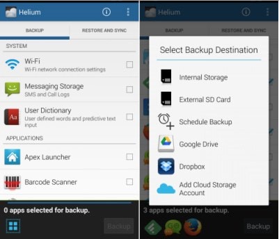 Como fazer backup do Android usando o Helium