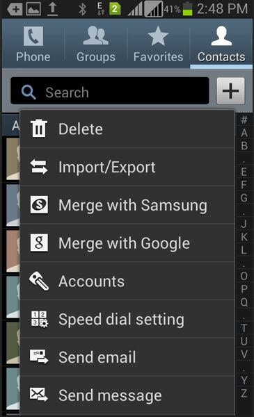 select Import/Export