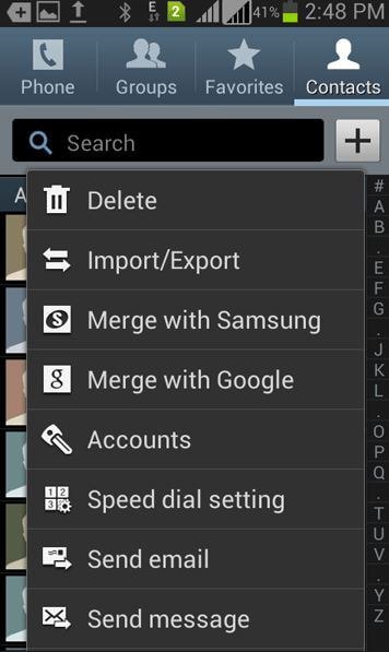 select Import/Export
