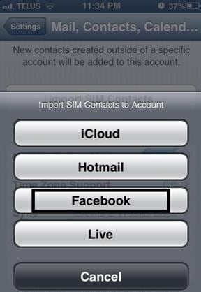 import contacts to iphone from facebook