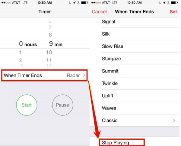 Automatically Turn off Music with Timer