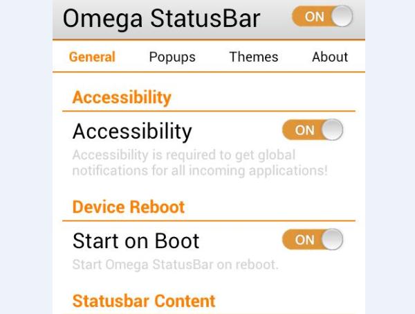 Omega StatusBar