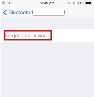 forget the device bluetooth