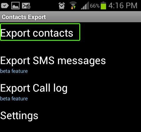 exporting Samsung contacts to CSV