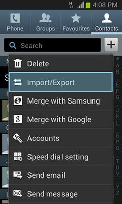 export Samsung contacts