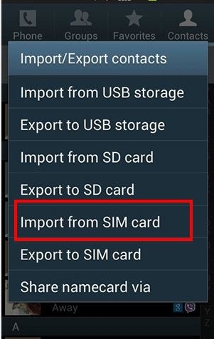 sd card samsung import contacts