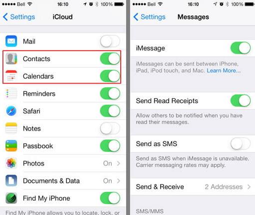 ios9 contacts to android via icloud