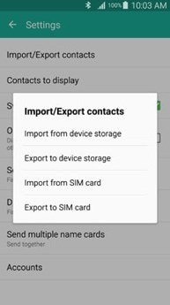 select Import/Export contacts
