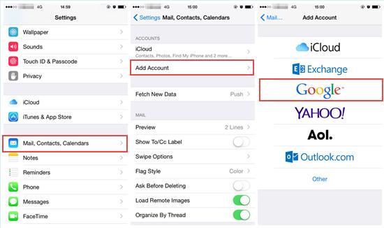 transfer contacts from iphone to email