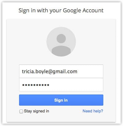 sign in with Google account