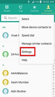 vcard files transfer samsung contacts