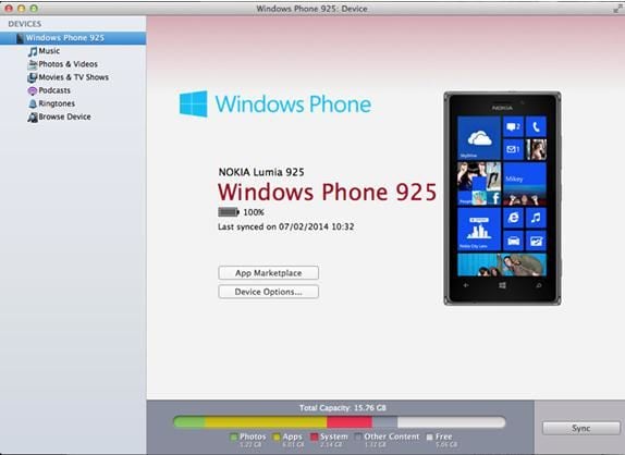 windows phone sync app for mac