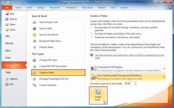 Convert PowerPoint to video