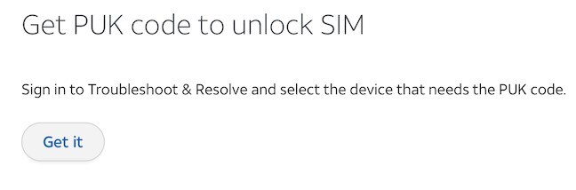 get puk code to unlock sim 