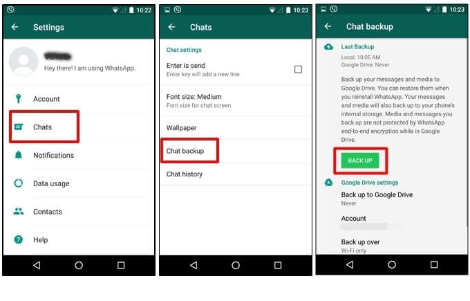 restore android whatsapp messages from google drive