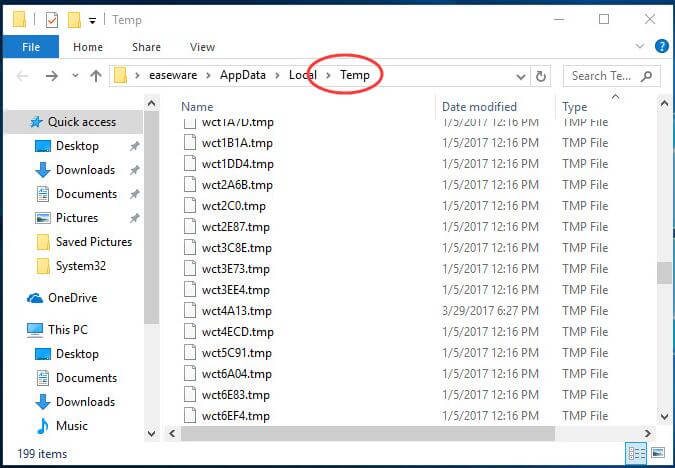 delete temp file