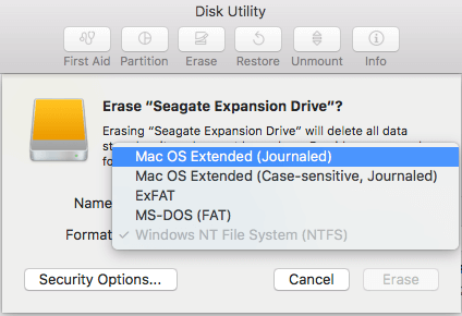 how to format external drive for mac to exfat