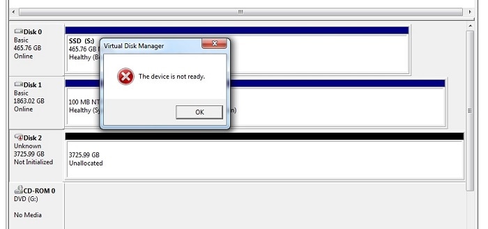 hard disk not initialized fix