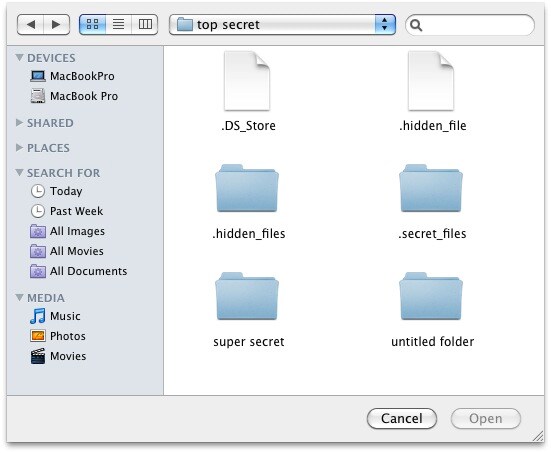 show hidden files mac