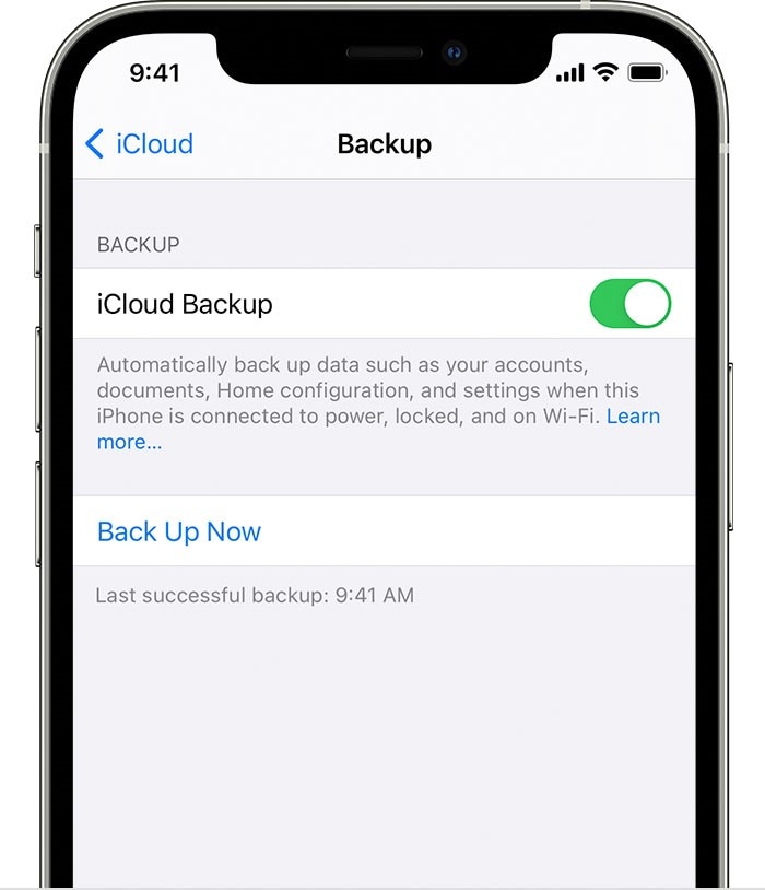 turn icloud backup