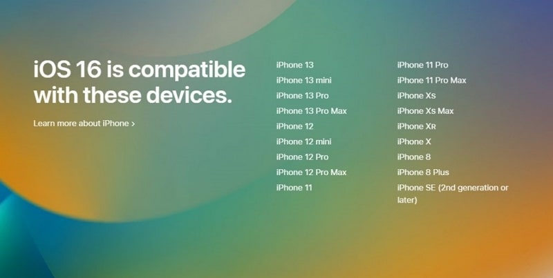 ios 16 compatible devices