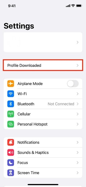 access downloaded profile