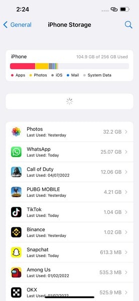 check your iphone storage