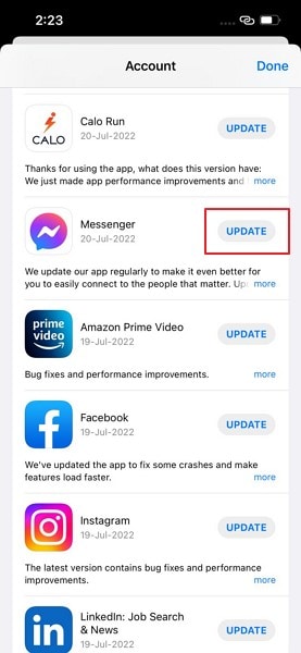 update your ios app