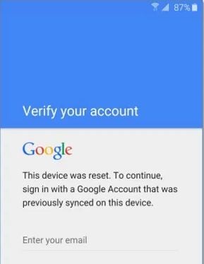 unlocking the phone with google credentials