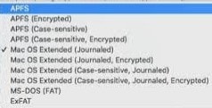 mac os extended (case-sensitive, journaled, encrypted)