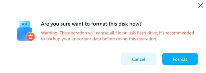 formatting the inserted USB device