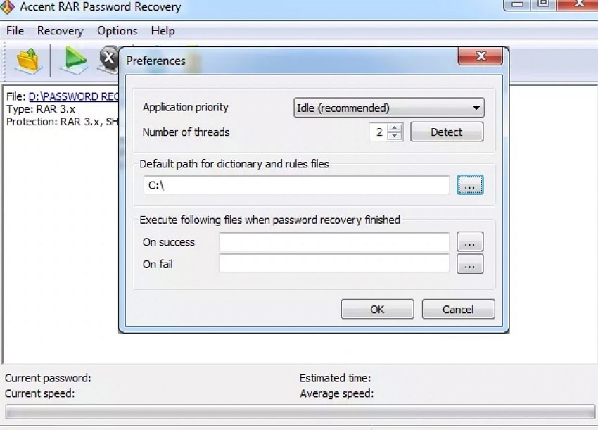 accent rar password recovery