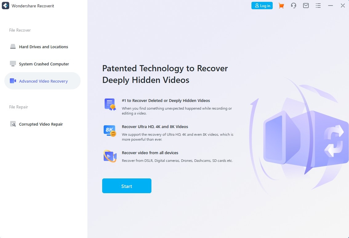perform advanced video recovery