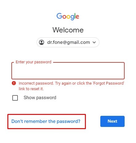 forget password