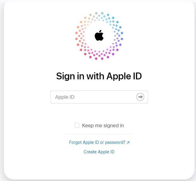 sign in to apple