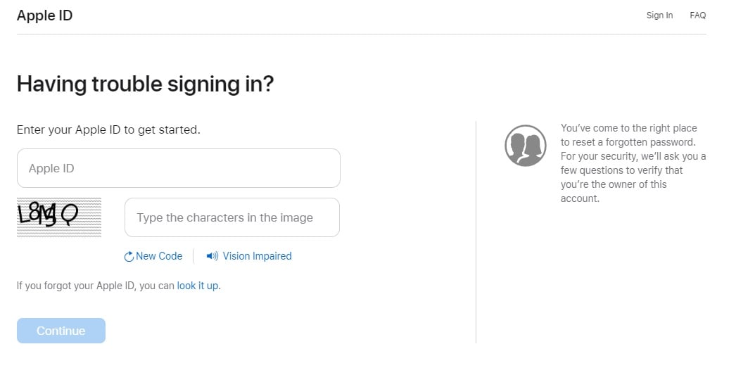 iforgot sign-in page