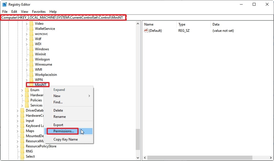 choose permissions option