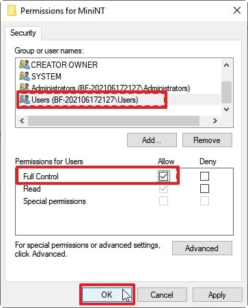 give full control permission