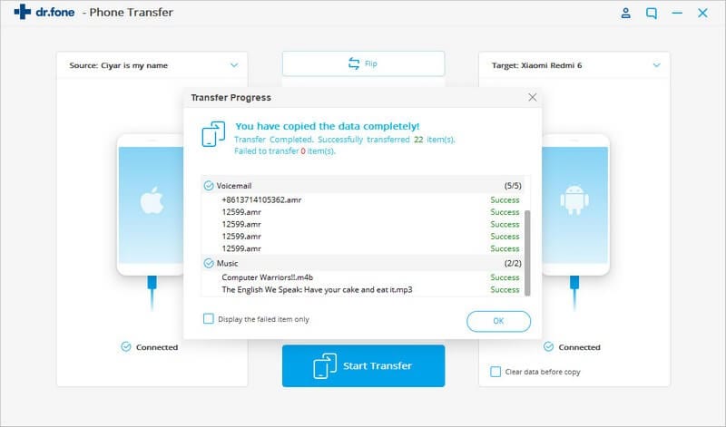 completing copying google contacts to iPhone