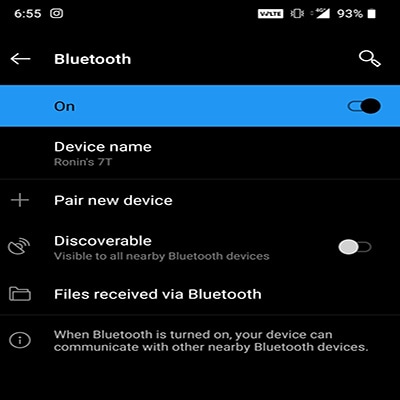 copy apps to android with bluetooth