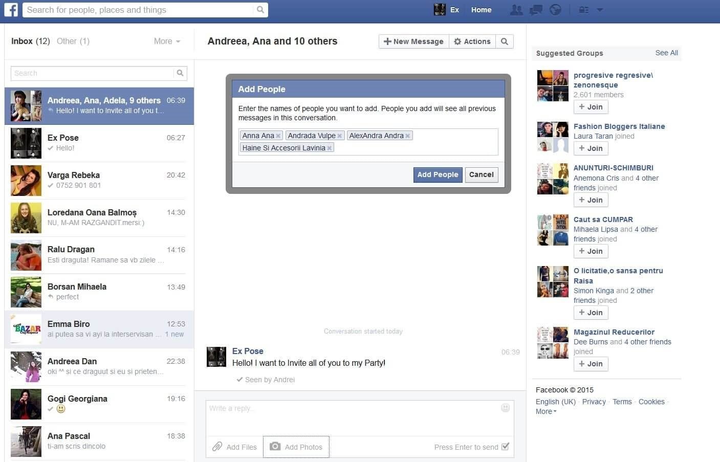 how to send a message to all friends on facebook