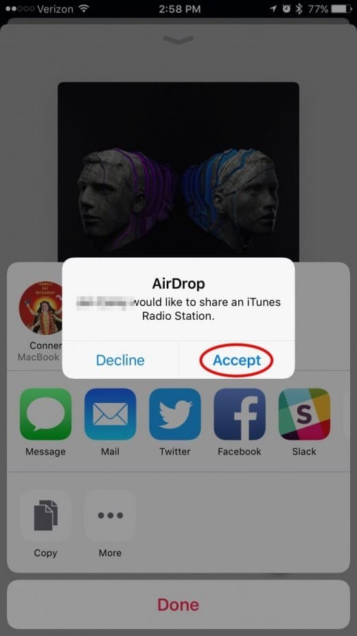 click on the Accept button