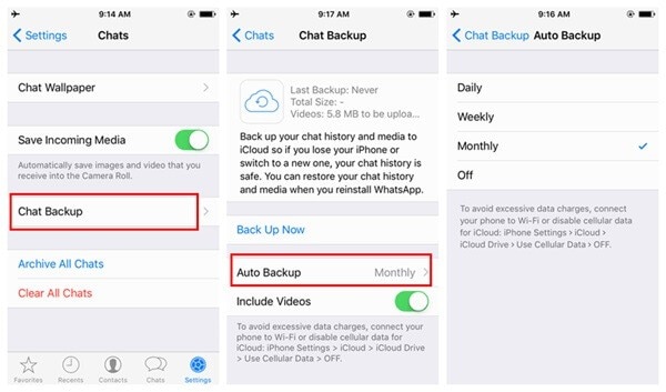 how to backup whatsapp videos on iphone
