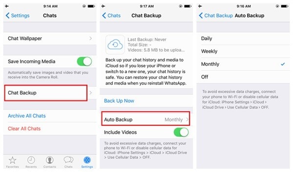 how to backup whatsapp videos on iphone
