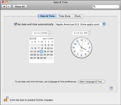 Check Date Time Settings on a Mac